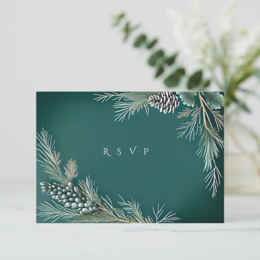 Winter bruiloft dennen kegels dennenbessen groen w (Staand voorkant)