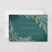 Winter bruiloft dennen kegels dennenbessen groen w (Achterkant)