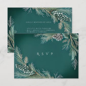 Winter bruiloft dennen kegels dennenbessen groen w (Voorkant / Achterkant)