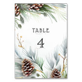 Winter bruiloft dennen kegels sneeuw dennen takken kaart (Achterkant)