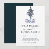 Winter bruiloft dennenboom uitnodiging (Voorkant / Achterkant)