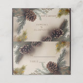 Winter Bruiloft Dennenkegels Dennennaalden Plaatskaartje (Buitenkant ongevouwen)