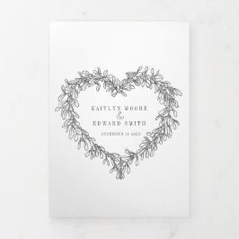 Winter bruiloft donkergrijze maretak botanisch drieluik programma