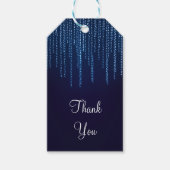 Winter Bruiloft Elegant Blauw Sparkle Lights Favor Cadeaulabel (Voorkant)