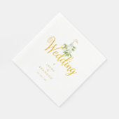 Winter Bruiloft Elegant Goud Script Mistletoe Servet (Hoek)