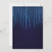 Winter Bruiloft Elegante Blauwe Glitter Slingerlic Kaart (Achterkant)