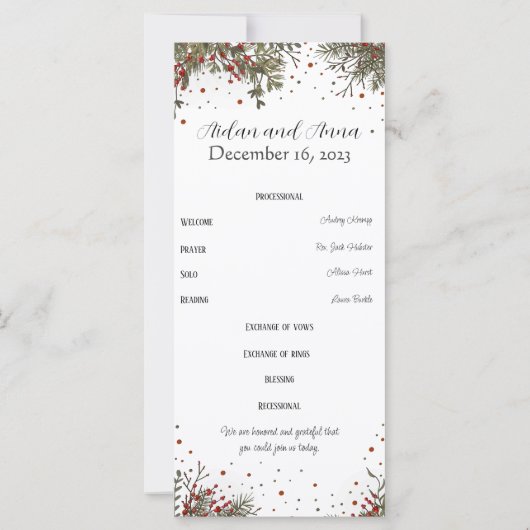 Winter Bruiloft Elegante Moderne Inspirivity (Achterkant)