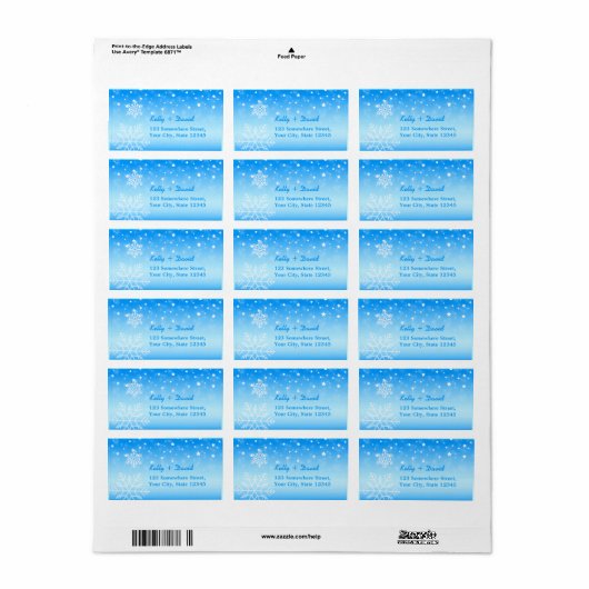 Winter Bruiloft Elegante Sneeuwvlokken Etiket (Full Sheet)