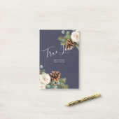 Winter Bruiloft Eucalyptus Groene takken Witte Roz Post-it® Notes (Op bureau)