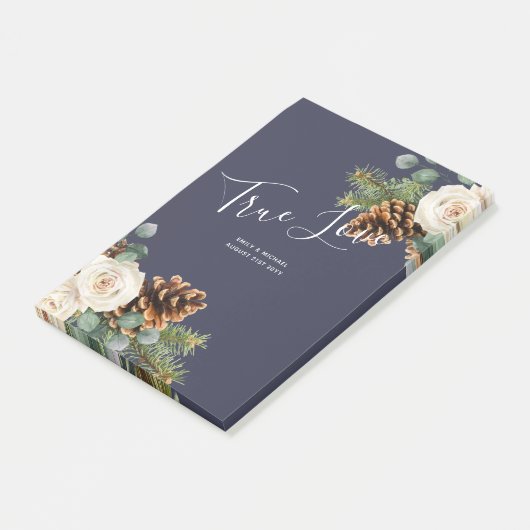 Winter Bruiloft Eucalyptus Groene takken Witte Roz Post-it® Notes (Schuin)