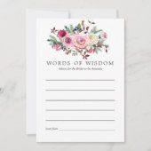 Winter Bruiloft Feest Bloemige Advies voor de Aank Kaart (Voorkant)