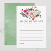 Winter Bruiloft Feest Bloemige Advies voor de Aank Kaart (Voorkant / Achterkant)