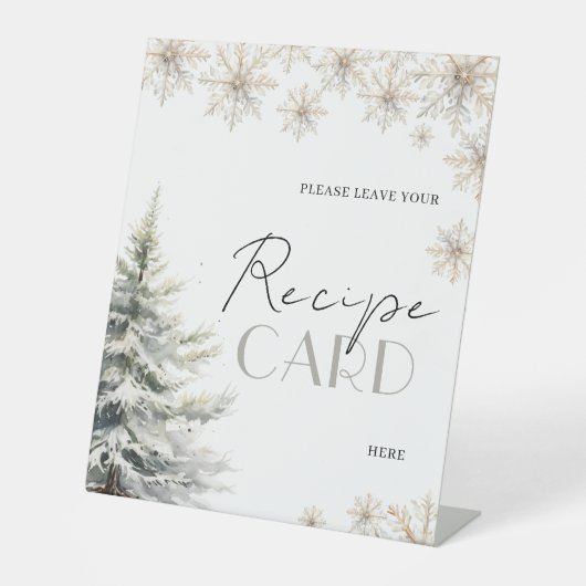 Winter Bruiloft Feest Recept Verzoek Tafel Reclamebord Met Voetstuk (Voorkant)