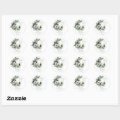 Winter bruiloft feest template bedank favor ronde sticker (Vel)