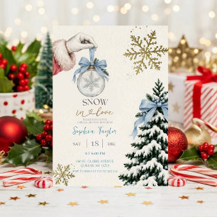 Winter Bruiloft Feest Uitnodiging   Sneeuw in Love