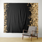 Winter Bruiloft Foto Achtergrond Gouden Lichten Wandkleed (In Situ (horizontaal))