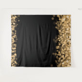 Winter Bruiloft Foto Achtergrond Gouden Lichten Wandkleed (Voorkant (horizontaal))