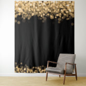 Winter Bruiloft Foto Achtergrond Gouden Lichten Wandkleed (In situ)