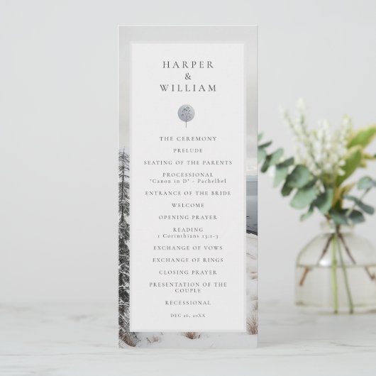 Winter bruiloft foto landschap bruiloft programma (Staand voorkant)