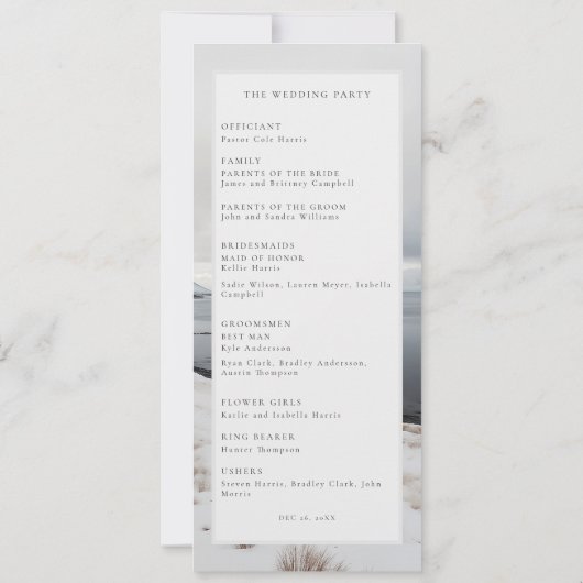 Winter bruiloft foto landschap bruiloft programma (Achterkant)