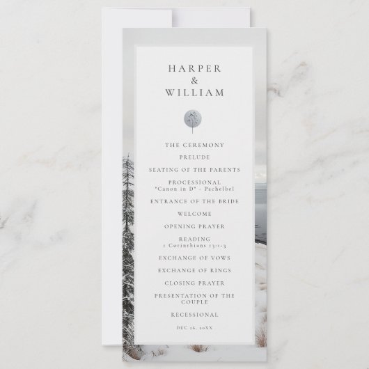 Winter bruiloft foto landschap bruiloft programma (Voorkant)
