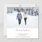 Winter Bruiloft Foto Save the Date Magnetische Uitnodiging (Voorkant)