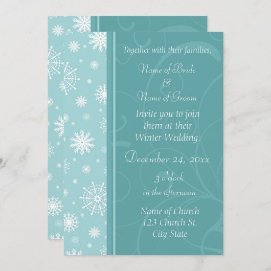 Winter bruiloft foto uitnodiging Kaarten (Voorkant / Achterkant)