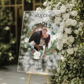 Winter bruiloft foto welkom acryl bord