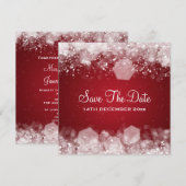 Winter Bruiloft Glitterende Nacht Rood Kaart (Voorkant / Achterkant)