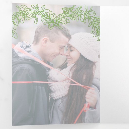 Winter bruiloft groene maretak botanische huwelijk drieluik programma (Binnenzijde eerst)