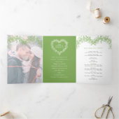 Winter bruiloft groene maretak botanische huwelijk drieluik programma (Binnen)