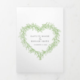 Winter bruiloft groene maretak botanische huwelijk drieluik programma