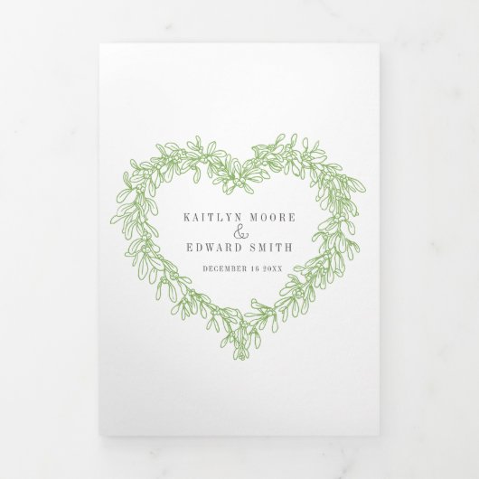 Winter bruiloft groene maretak botanische huwelijk drieluik programma (Cover)