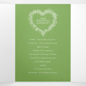 Winter bruiloft groene maretak botanische huwelijk drieluik programma (Binnenkant midden)