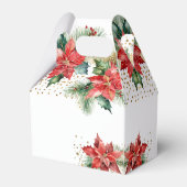 Winter bruiloft gunsten poinsettia gouden sjabloon bedankdoosjes (Achterkant)