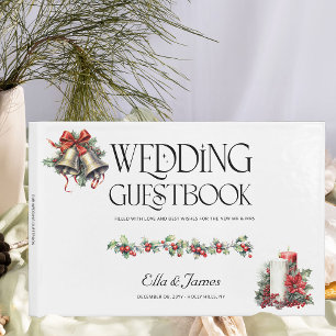 Winter bruiloft Holly Bells en kaarsen Gastenboek