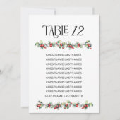 Winter Bruiloft Holly Tafelnummer Zitkaart (Voorkant)