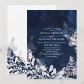 Winter bruiloft ijs en marine, kaart (Voorkant / Achterkant)