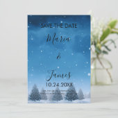 Winter Bruiloft in de Sneeuw Save The Date (Staand voorkant)