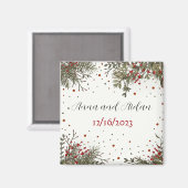 Winter Bruiloft Inspirativiteit Elegant Modern Magneet (Voorkant / Achterkant)