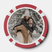 Winter bruiloft kegels rode bessen ster waterverf poker chips (Achterkant)