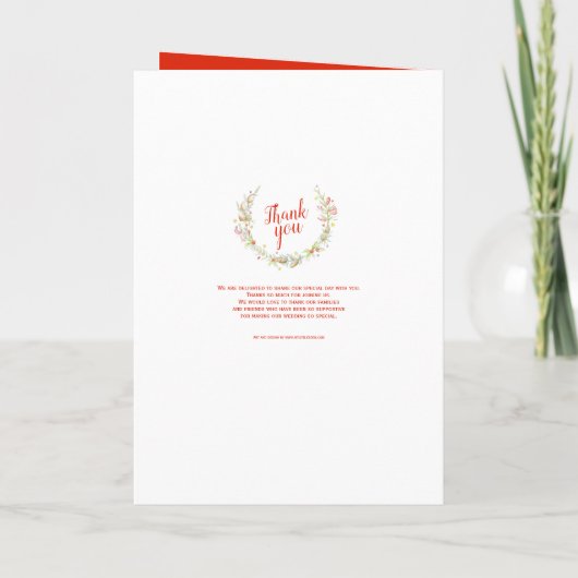 Winter bruiloft kegels rode bessen ster waterverf programma (Achterkant)