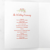 Winter bruiloft kegels rode bessen waterverf foto drieluik programma (Binnenzijde eerst)