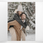 Winter bruiloft kegels rode bessen waterverf foto drieluik programma (Binnenkant midden)