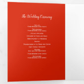 Winter bruiloft kegels rode bessen waterverf foto drieluik programma (Binnenzijde eerst)