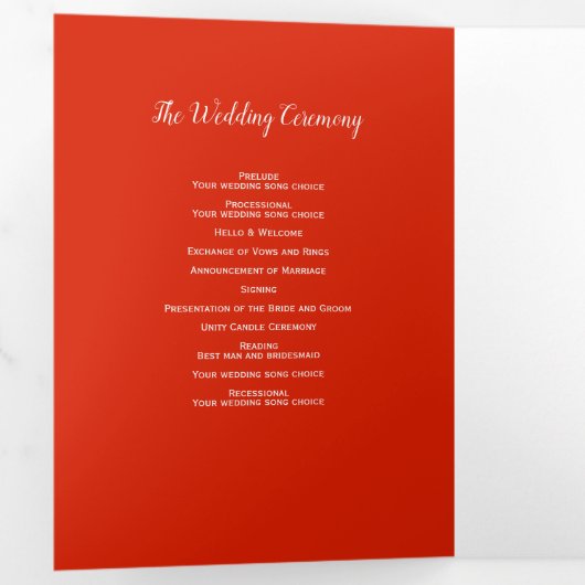 Winter bruiloft kegels rode bessen waterverf foto drieluik programma (Binnenzijde eerst)