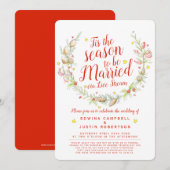 Winter bruiloft live stream bessen ster waterverf kaart (Voorkant / Achterkant)