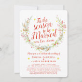 Winter bruiloft live stream bessen ster waterverf kaart (Voorkant)