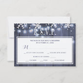 Winter bruiloft marine witte sneeuwvlok RSVP kaartje (Voorkant)