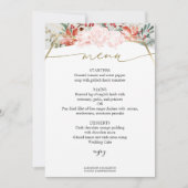 Winter Bruiloft Menu Kaart vergulde Waterverf Bloe (Voorkant)